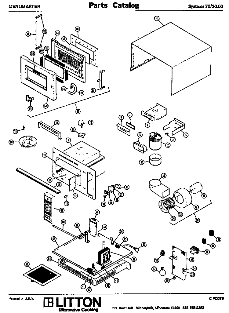 Page 1 Diagram and Parts List for 70/2000  Litton Microwave