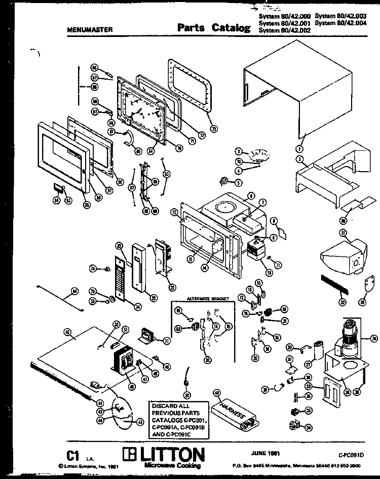 Page 2 Diagram and Parts List for 800  Amana Microwave
