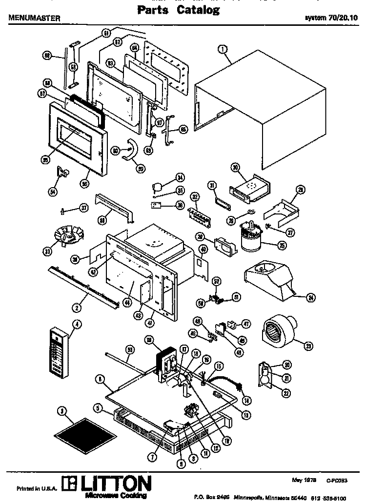Page 1 Diagram and Parts List for 70/2010  Litton Microwave