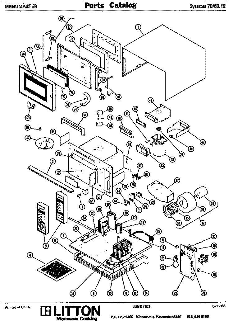 Page 1 Diagram and Parts List for 70/5012  Litton Microwave