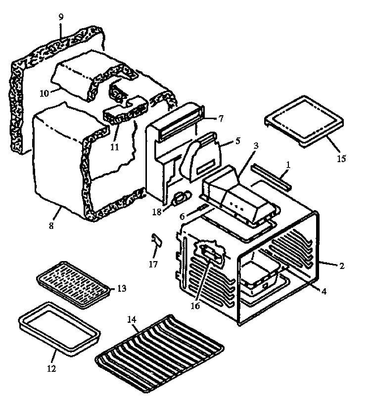 OVEN CAVITY ASSY Diagram and Parts List for RSS356UL P1130975N L Amana Range