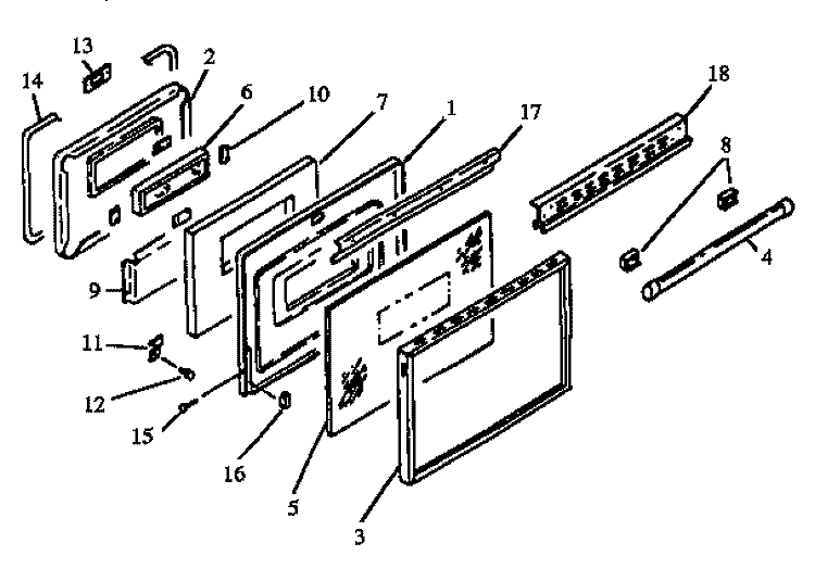 OVEN DOOR ASSY Diagram and Parts List for RSS356UL P1130975N L Amana Range
