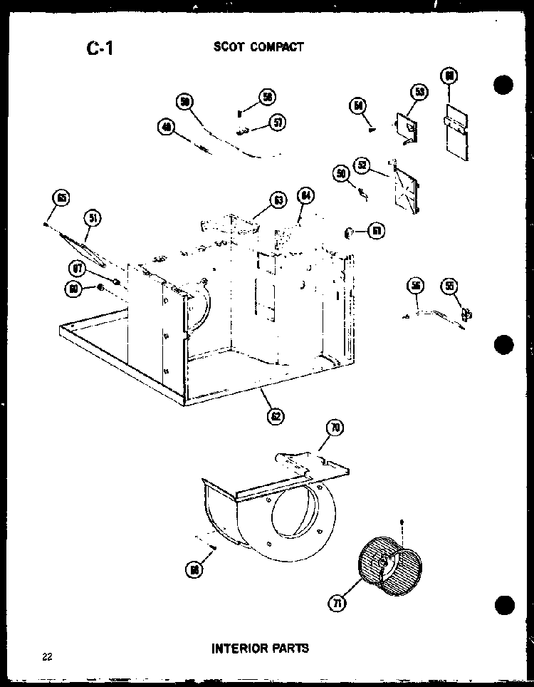 Interior Parts Diagram and Parts List for 11-5J P54336-67R Amana Air Conditioner