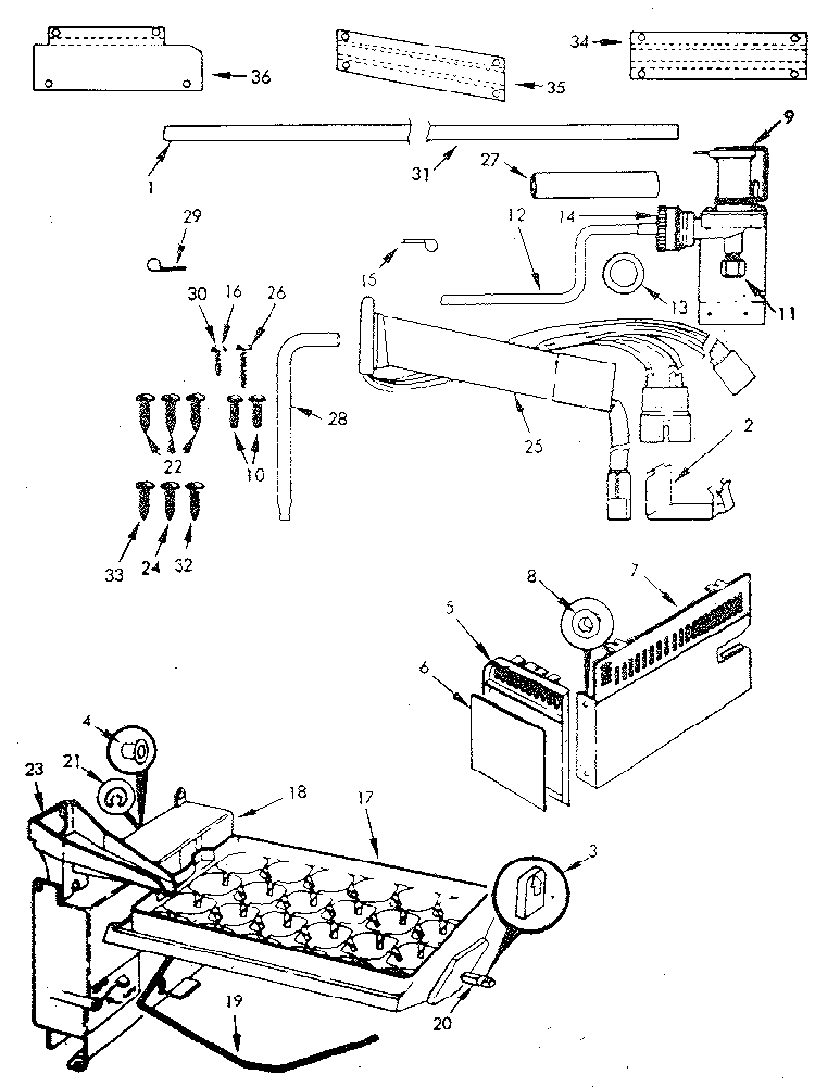 Icemaker Diagram and Parts List for IMS100B M7X28A Jenn-Air Ice Maker