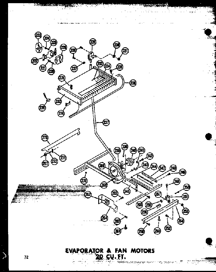 Evaporator & Fan Motors 20 Cu. Ft. Diagram and Parts List for T16N-C-P60236-42WC  Amana Refrigerator