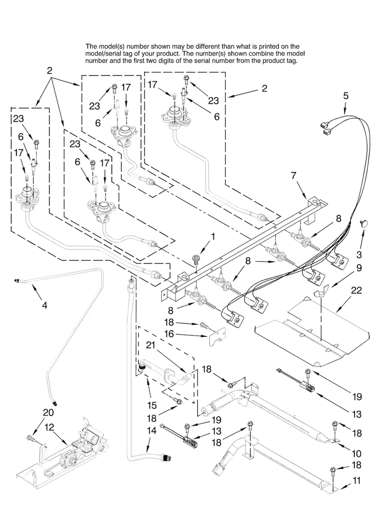 Manifold Parts Diagram and Parts List for MGRH865QDS1  Maytag Range