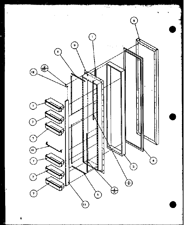 Freezer Door Diagram and Parts List for 36041W-P1122101WW  Amana Refrigerator
