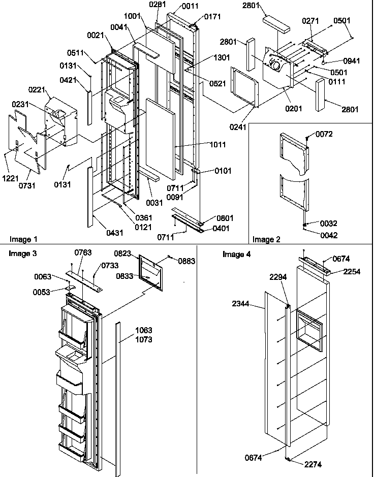 Freezer Door Diagram and Parts List for SBDE520SW-P1185202WW  Amana Refrigerator