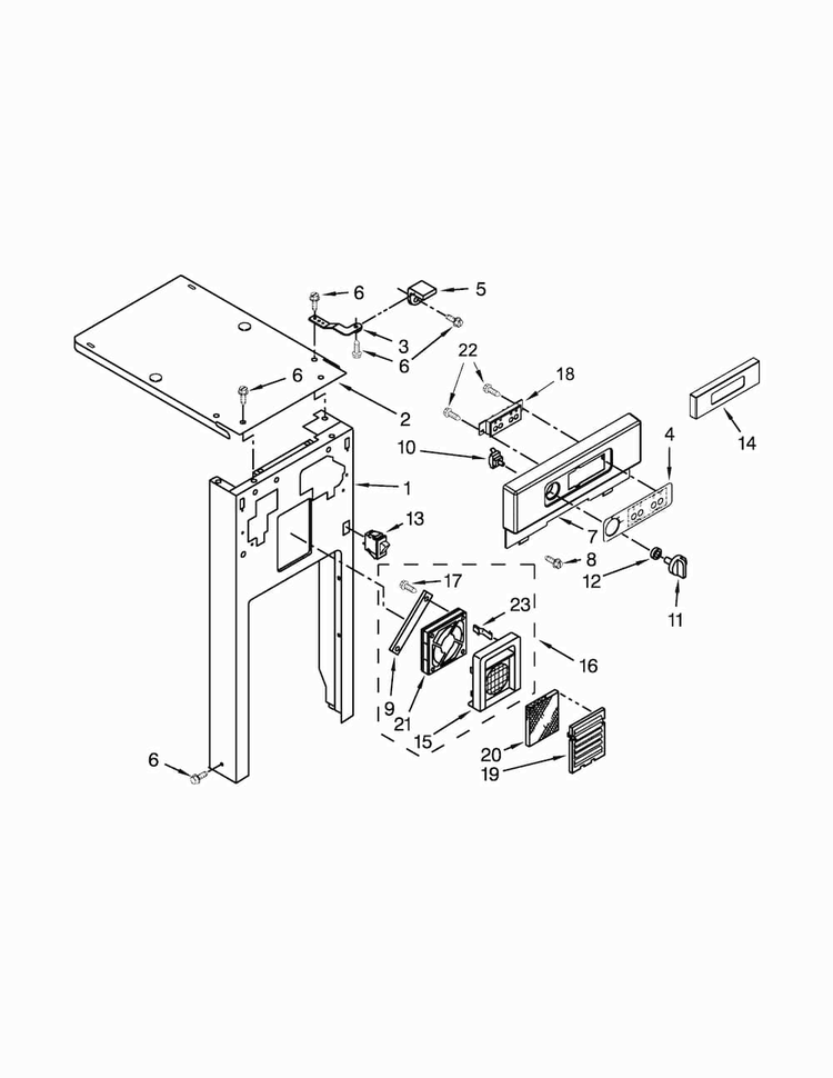 Panel And Control Parts Diagram and Parts List for MTUC7500ADE0  Maytag Trash Compactor
