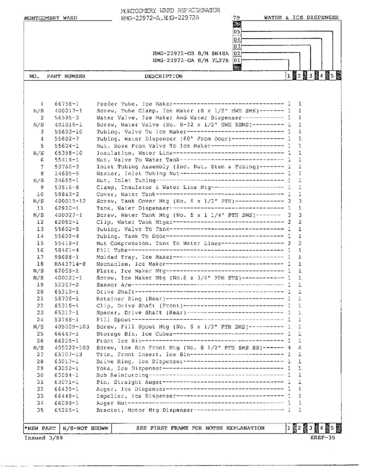 Ice/water Dispenser Page 2 Diagram and Parts List for 22972A  Admiral Refrigerator