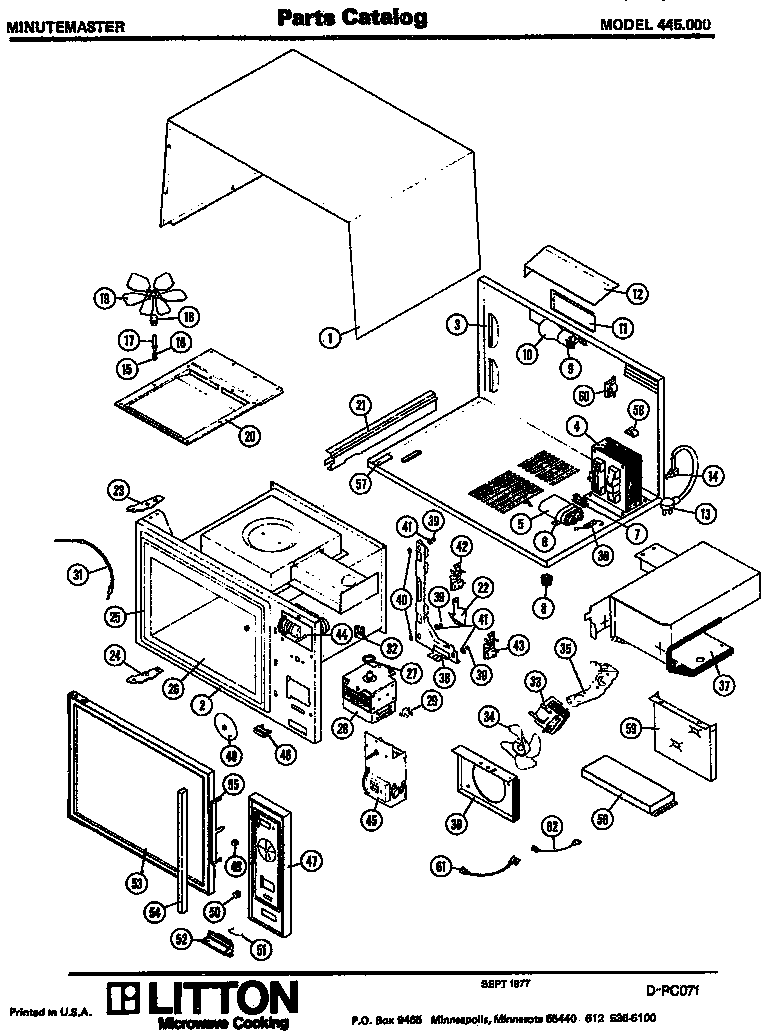 01 - Page 1 Diagram and Parts List for 445000  Maytag Microwave