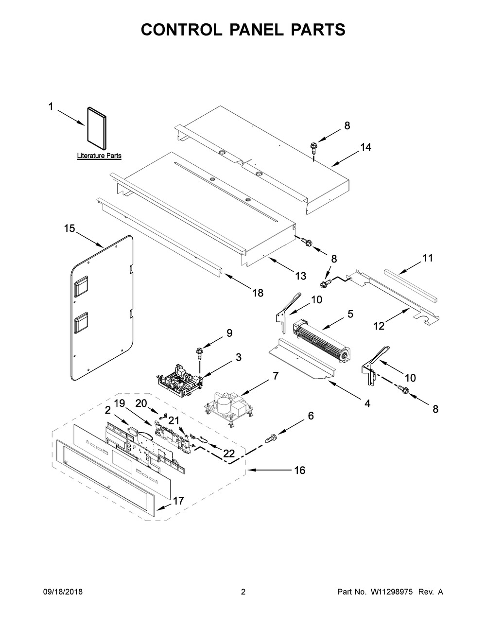 Control Panel Parts Diagram and Parts List for JMW2430DB03  Maytag Microwave Oven Combo