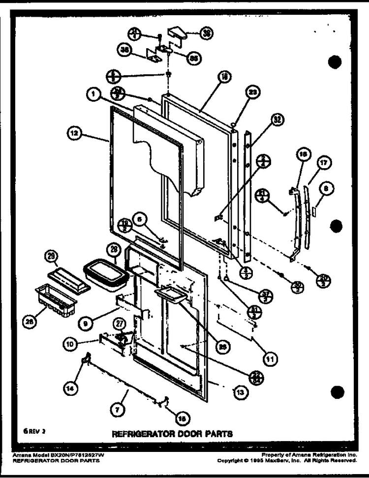 Section 8 Diagram and Parts List for BX20M-P7812520W  Amana Refrigerator