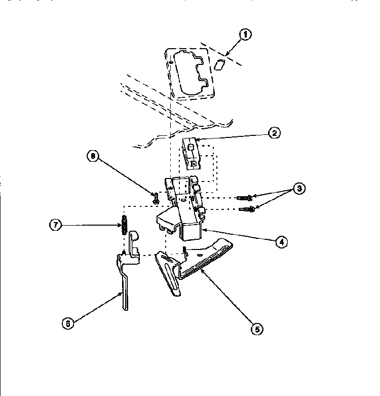 Out-of-balance Switch Diagram and Parts List for LW8303W2-PLW8303W2B  Amana Washer
