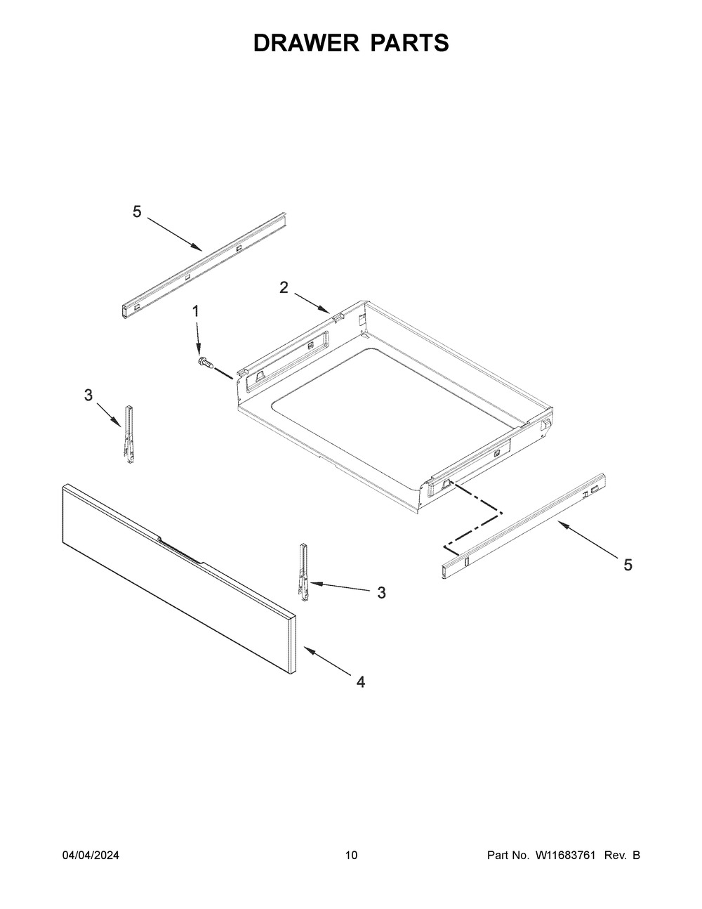 Drawer Parts Diagram and Parts List for MGS8800PZ0  Maytag Range