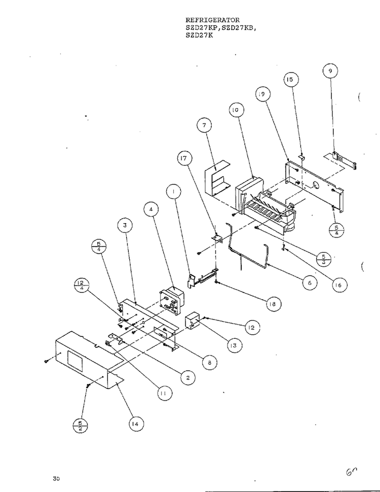 Parts List-ice Maker Diagram and Parts List for SZD27KP  Amana Refrigerator