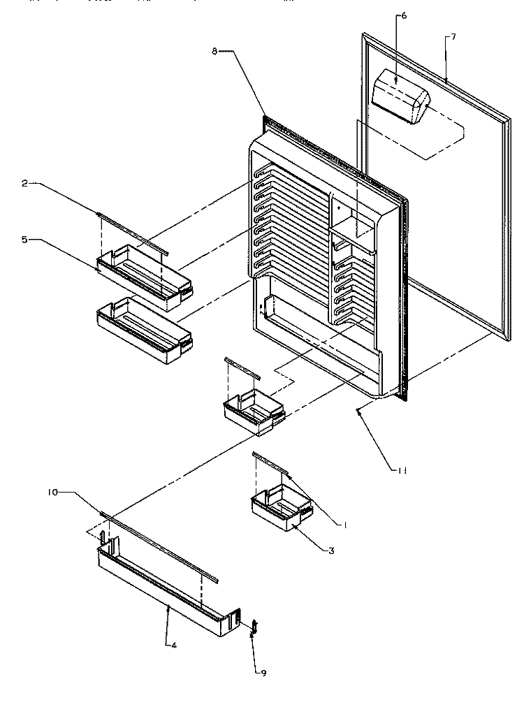 REF INNER DOOR Diagram and Parts List for BH20S5W P1196501W Amana Refrigerator