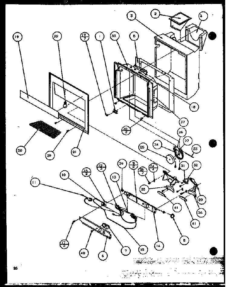 Ice And Water Cavity Diagram and Parts List for SBD20K-P1102508W  Amana Refrigerator