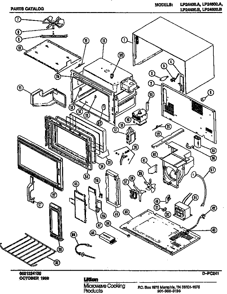 Page 1 Diagram and Parts List for LP24600B  Amana Microwave