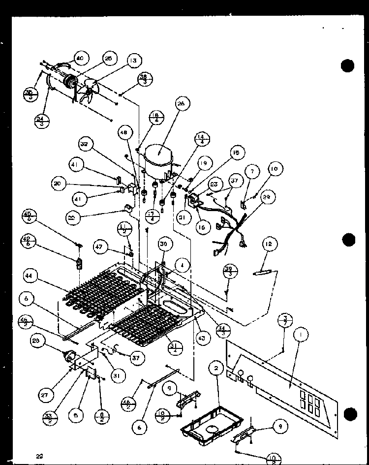 Section 19 Diagram and Parts List for SL22JB-P1116006W  Amana Refrigerator
