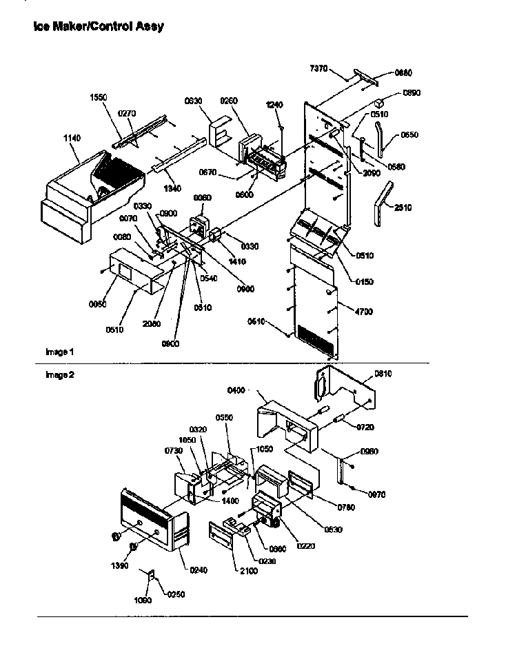 Ice Maker/control Assy Diagram and Parts List for SBD20S4E-P1190004WE  Amana Refrigerator