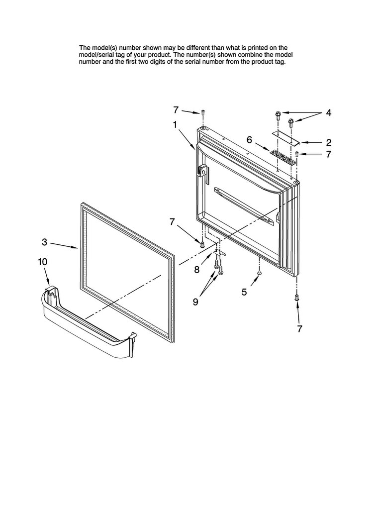 Freezer Door Parts Diagram and Parts List for AB1924PEKS13  Amana Refrigerator