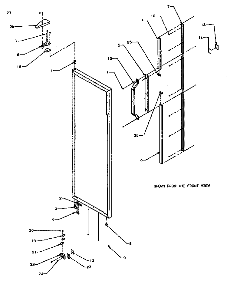 REF DOOR HINGE AND TRIM Diagram and Parts List for SS21SL P1193801W L Amana Refrigerator