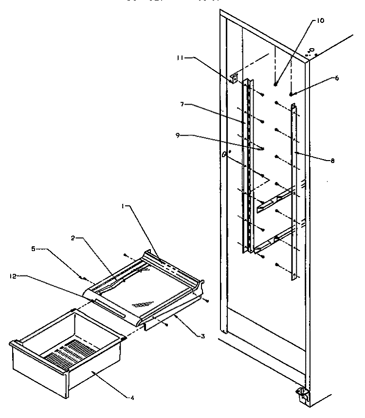 REF SHELVING AND DRAWERS Diagram and Parts List for SS21SL P1193801W L Amana Refrigerator