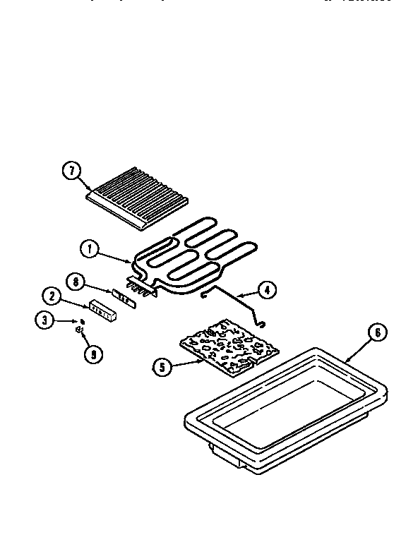 Grill Cartridge Diagram and Parts List for A158S  Jenn-Air Range