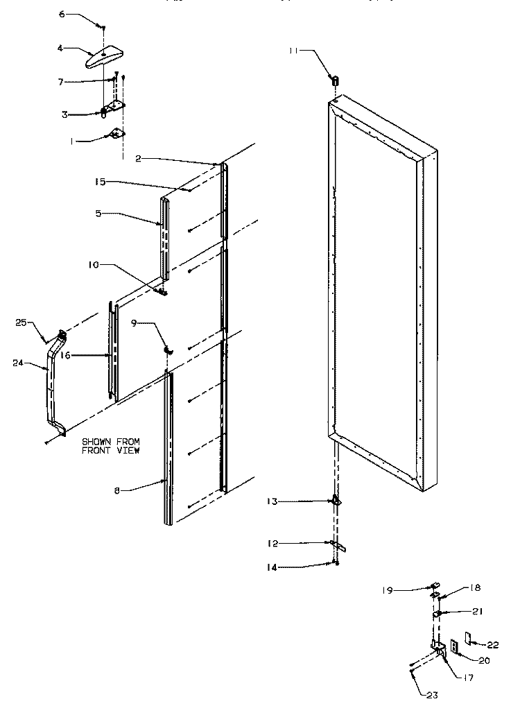 DOOR HINGE & TRIM (REF) Diagram and Parts List for SXD22S2L P1190404W L Amana Refrigerator