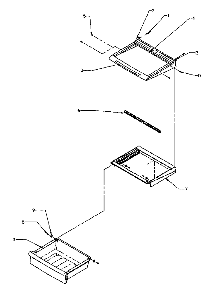 SHELVING & DRAWERS (REF) Diagram and Parts List for SXD22S2L P1190404W L Amana Refrigerator