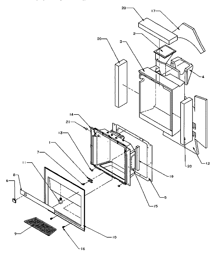 ICE & WATER CAVITY ASSY Diagram and Parts List for SXD22S2L P1190404W L Amana Refrigerator