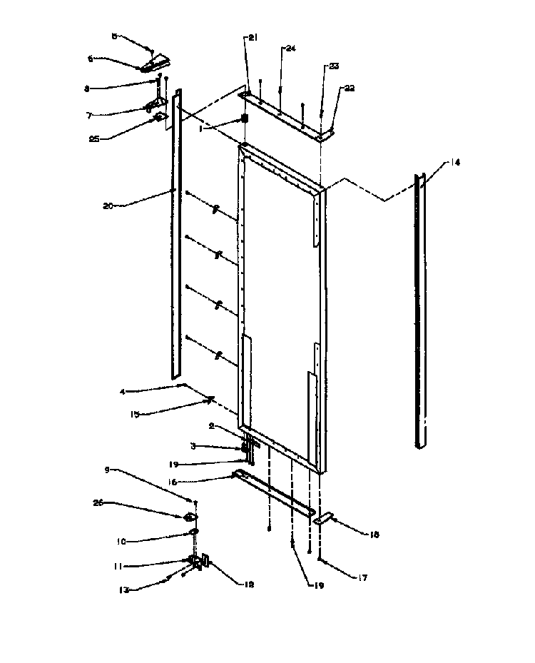 Ref Door Hinge And Trim Parts Diagram and Parts List for 2599CIWEA-P1170601WL  Amana Refrigerator