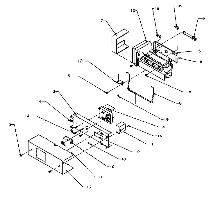 ICE MAKER Diagram and Parts List for SXD22S2L P1190404W L Amana Refrigerator