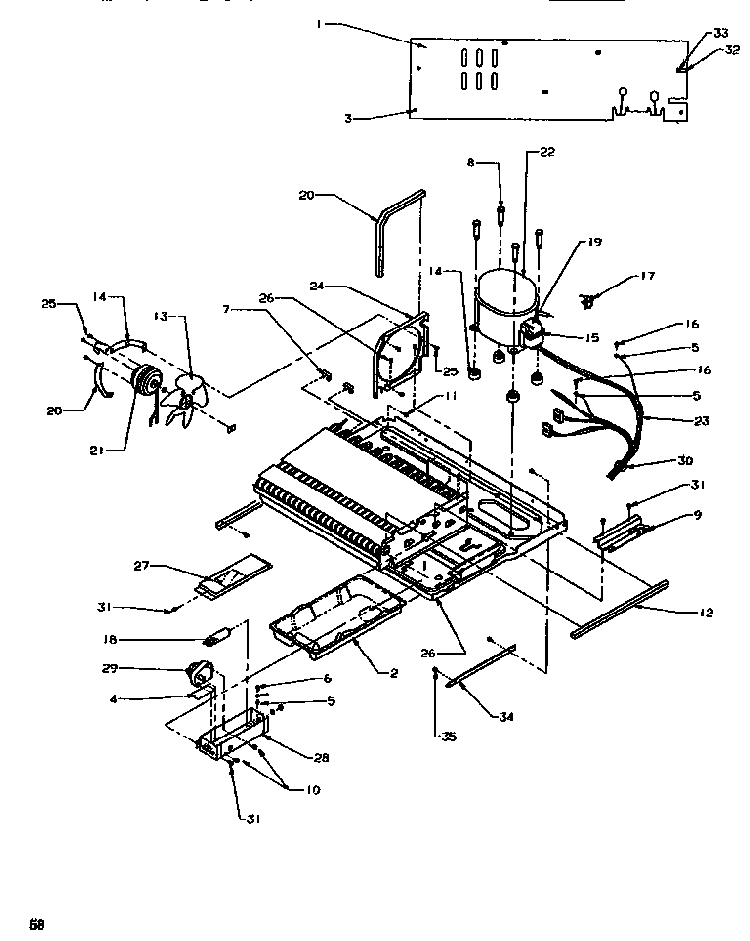 Machine Compartment Diagram and Parts List for SRD520SW-P1186301WW  Amana Refrigerator