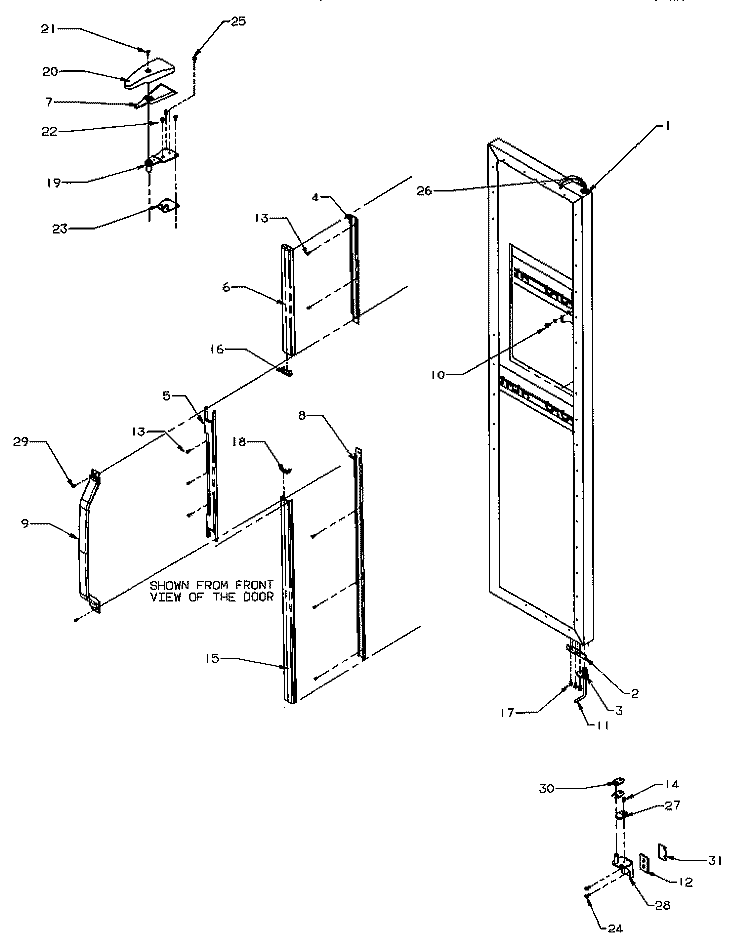 DOOR HINGE & TRIM (FZR) Diagram and Parts List for SZD22S5L P1190414W L Amana Refrigerator