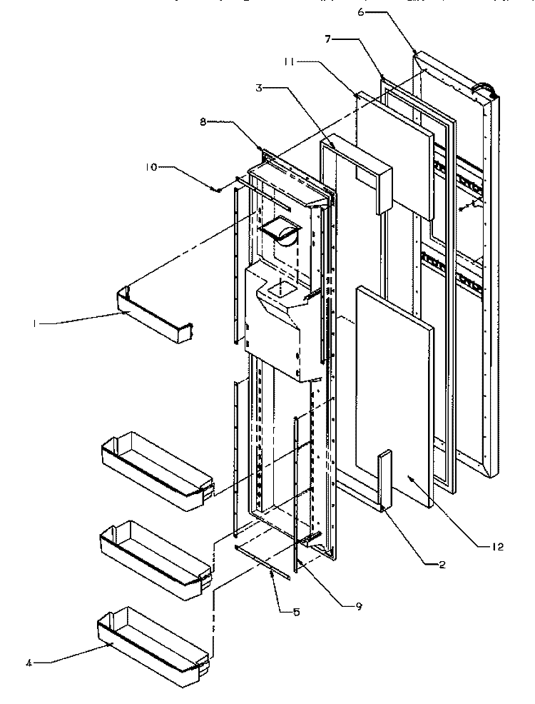 FZ DOOR Diagram and Parts List for SZD22S5L P1190414W L Amana Refrigerator