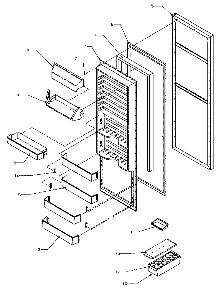 REF DOOR Diagram and Parts List for SZD22S5L P1190414W L Amana Refrigerator