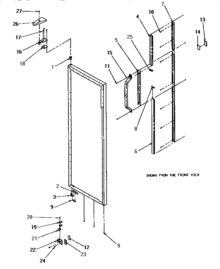 DOOR HINGE & TRIM (REF) Diagram and Parts List for SX22SE P1190201W E Amana Refrigerator
