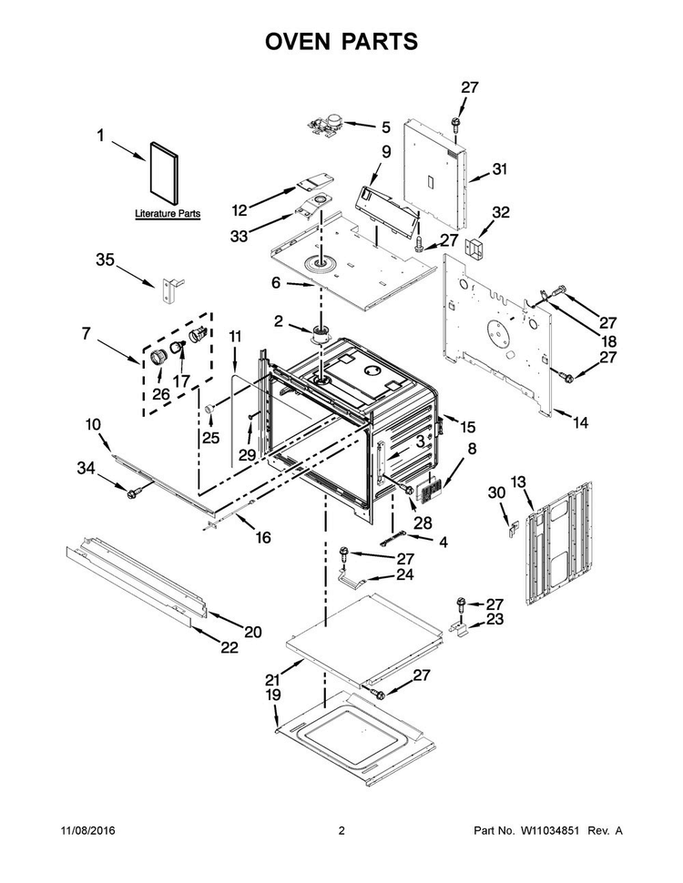 Oven Parts Diagram and Parts List for MEW9527FZ02  Maytag Wall Oven