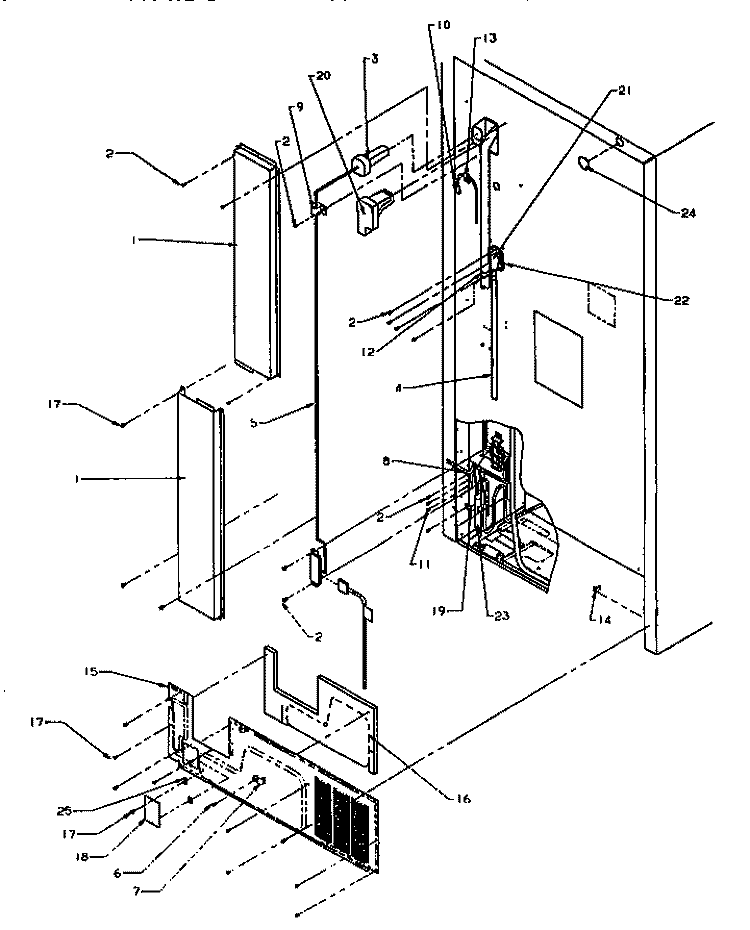 CABINET BACK Diagram and Parts List for TR22S4E P1196201W E Amana Refrigerator