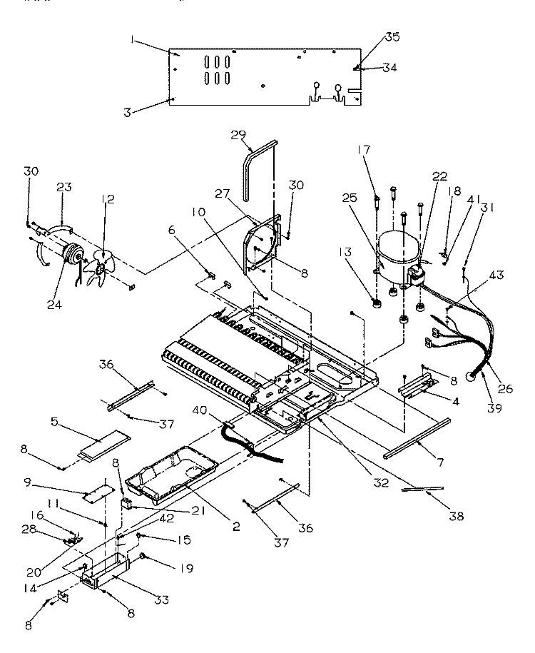 MACHINE COMPARTMENT Diagram and Parts List for GSDE3201SW P1190901W W Amana Refrigerator