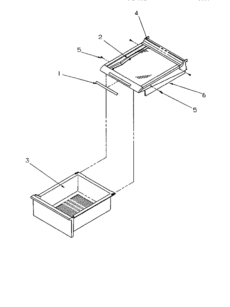 SHELVING AND DRAWERS (REF) Diagram and Parts List for SSD21SW P1193901W W Amana Refrigerator