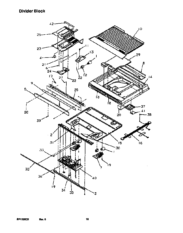 Divider Block Diagram and Parts List for TR22S4E-P1196203WE  Amana Refrigerator