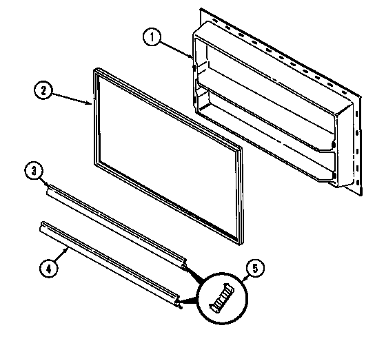 Freezer Inner Door Diagram and Parts List for GT19A43LV  Maytag Refrigerator