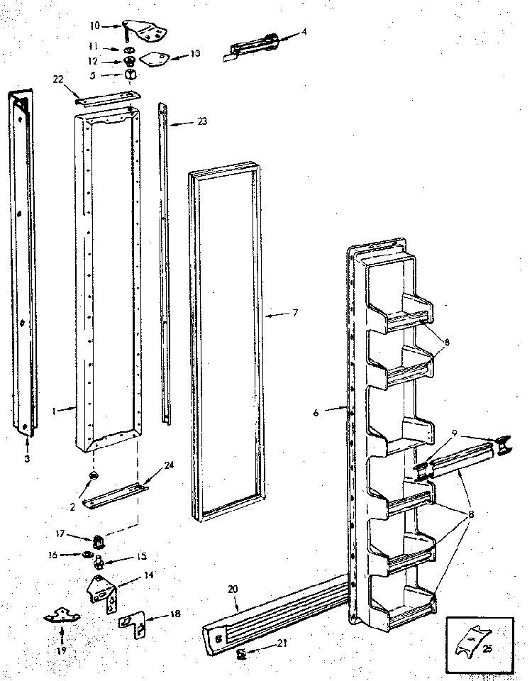 Refrigerator/freezer Door Diagram and Parts List for JRS202B M7N05A Jenn-Air Refrigerator