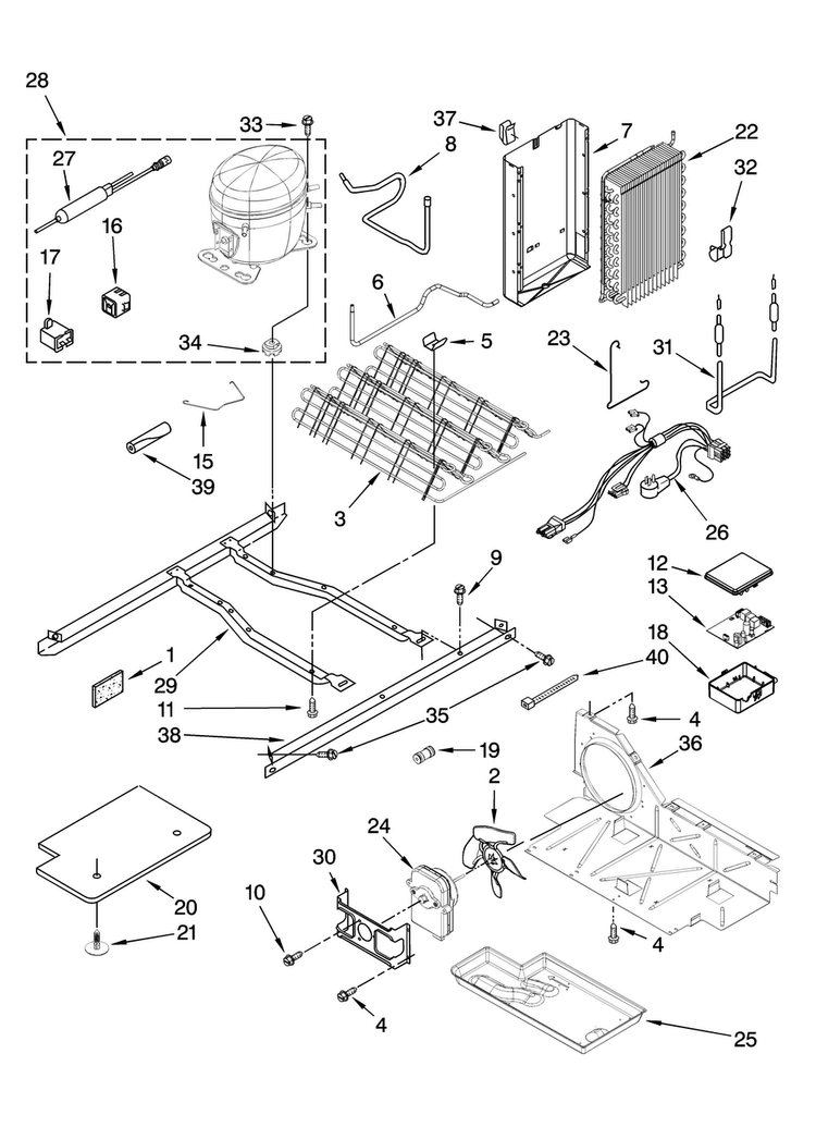 Unit Parts Diagram and Parts List for MSD2554VEA01  Maytag Refrigerator