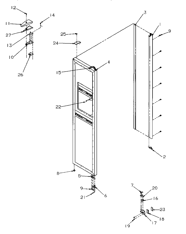 FZ DOOR Diagram and Parts List for SRDE27S3E P1190601W E Amana Refrigerator