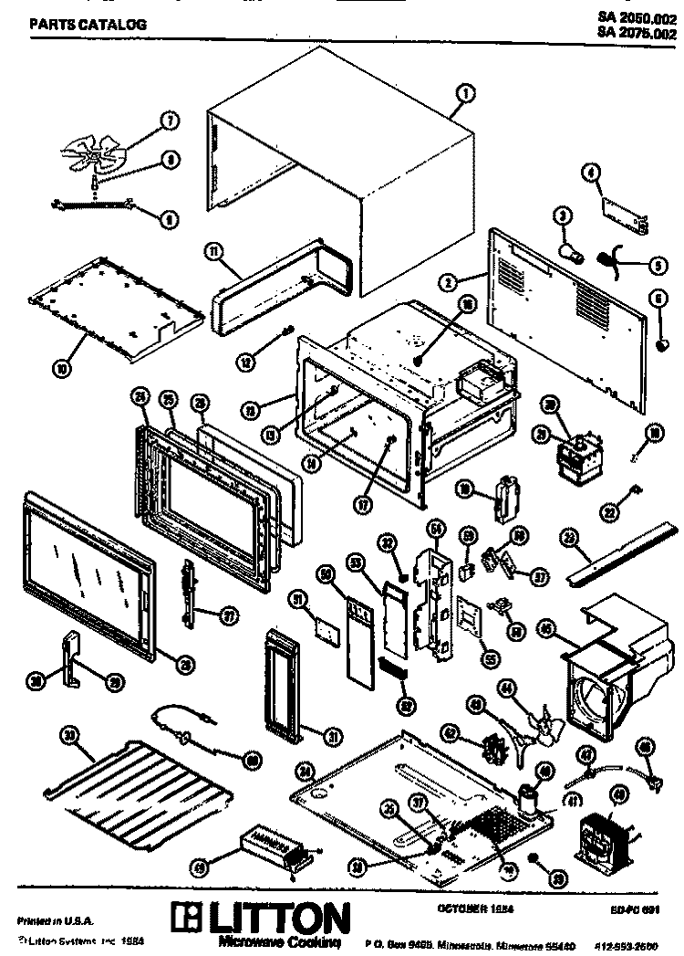 Page 1 Diagram and Parts List for SA2075002 SA2075.00 2 Amana Microwave