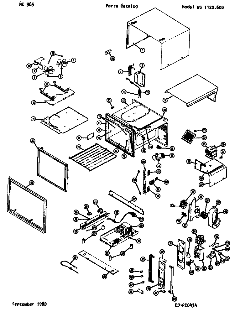 Page 1 Diagram and Parts List for WG1120600 WG1120.60 0 Amana Microwave